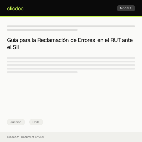 Vista previa del documento Reclamación por errores en el RUT en el Servicio de Impuestos Internos — Jurídico, Chile