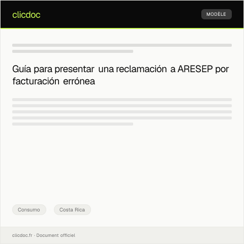 Vista previa del documento Reclamación ante la Autoridad Reguladora de los Servicios Públicos por facturación incorrecta — Consumo, Costa Rica