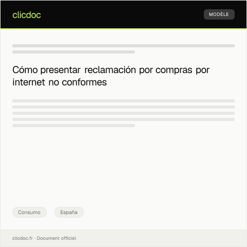 Vista previa del documento Presentar reclamación por incumplimiento de condiciones en compras por internet — Consumo, España