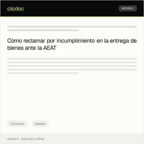 Vista previa del documento Reclamación por incumplimiento en la entrega de bienes — Consumo, España