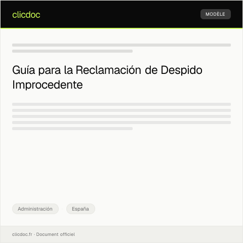 Vista previa del documento Reclamación por despido improcedente y solicitud de indemnización — Administración, España
