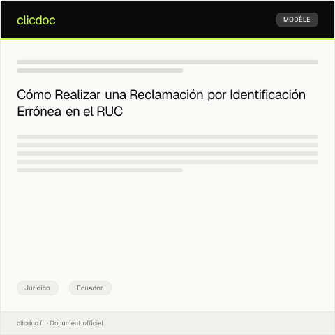 Vista previa del documento Reclamación por identificación errónea en el RUC — Jurídico, Ecuador