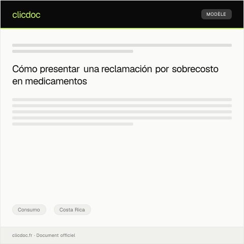 Vista previa del documento Reclamación por sobrecosto en compra de medicamentos en farmacias autorizadas — Consumo, Costa Rica