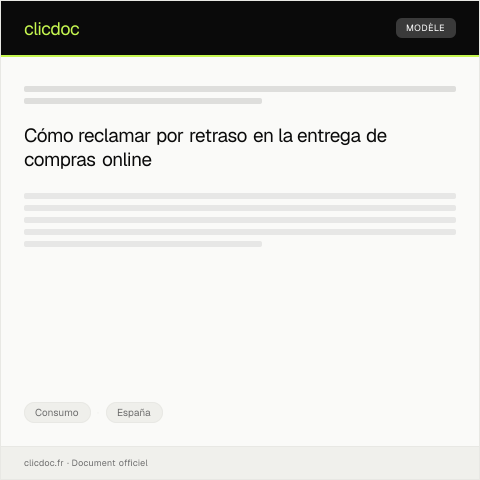 Vista previa del documento Reclamación por retraso en la entrega de compra online — Consumo, España