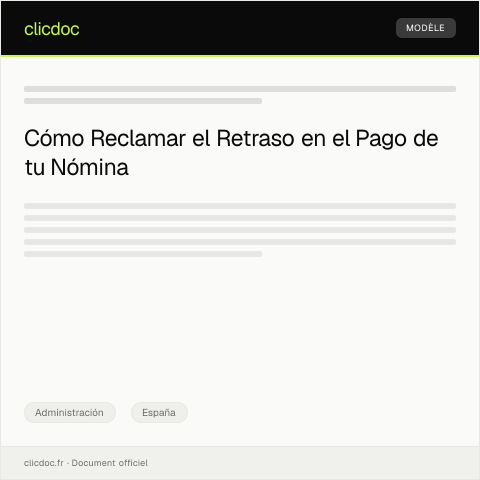 Vista previa del documento Presentación de reclamación por retraso en el pago de nómina — Administración, España