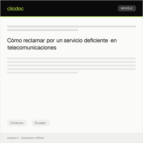 Vista previa del documento Reclamación por servicio deficiente en la atención al cliente de una compañía de telecomunicaciones — Consumo, Ecuador