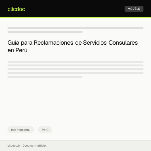 Vista previa del documento Reclamación por servicios consulares en Perú — Internacional, Perú