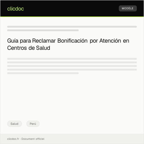 Vista previa del documento Reclamar Bonificación por atención en centros de salud del Estado — Salud, Perú