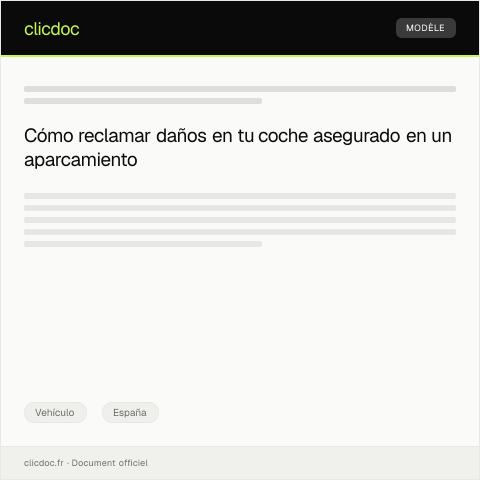 Vista previa del documento Reclamar por daños en el coche asegurado en un aparcamiento público — Vehículo, España