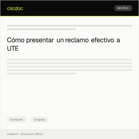 Vista previa del documento Reclamar por deficiencias en el servicio de atención en UTE — Consumo, Uruguay