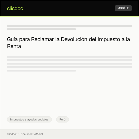 Vista previa del documento Reclamar devolución del Impuesto a la Renta (F-2205) — Impuestos y ayudas sociales, Perú