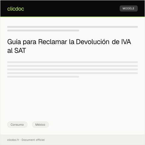 Vista previa del documento Reclamar devolución de IVA en portal del SAT — Consumo, México