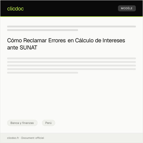 Vista previa del documento Reclamar por errores en cálculo de intereses — Banca y finanzas, Perú