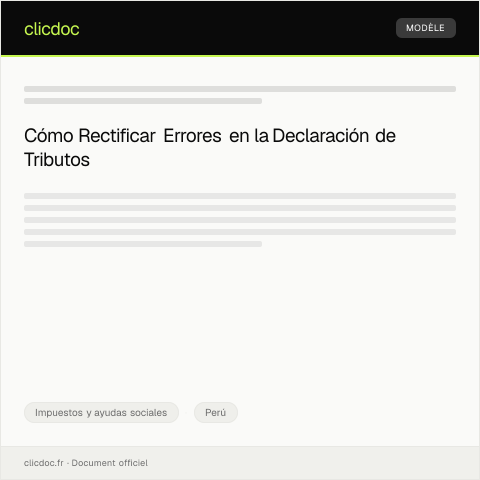 Vista previa del documento Reclamar por errores en declaración de tributos — Impuestos y ayudas sociales, Perú