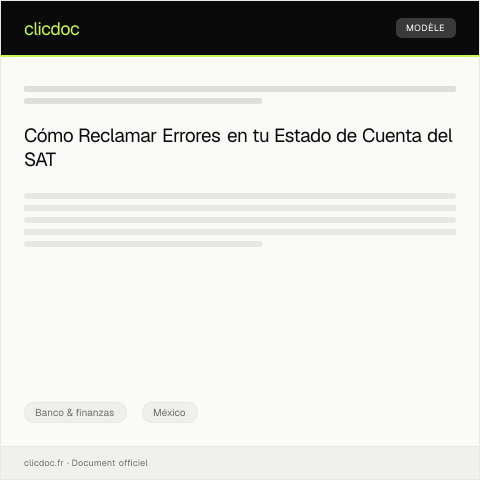 Vista previa del documento Reclamar por errores en estado de cuenta — Banco & finanzas, México