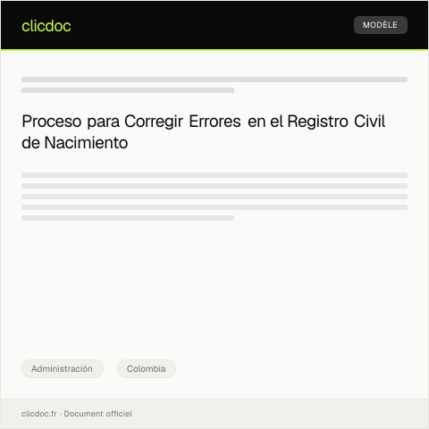 Vista previa del documento Reclamar por errores en el registro civil de nacimiento — Administración, Colombia