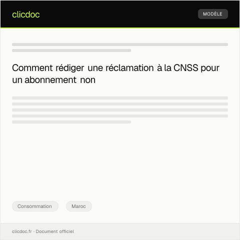 Aperçu du document Réclamation suite à un abonnement téléphonique non conforme — Consommation, Maroc