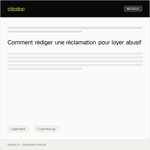 Aperçu du document Réclamation suite à une augmentation abusive du loyer — Logement, Luxembourg