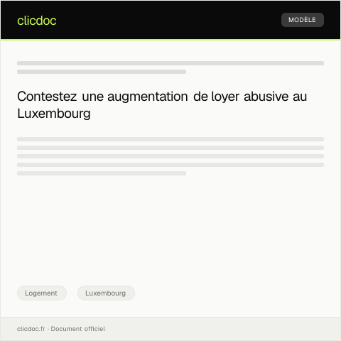 Aperçu du document Réclamation suite à une augmentation illégale du loyer — Logement, Luxembourg