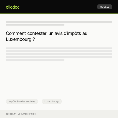 Aperçu du document Réclamation concernant un Avis d'Impôts — Impôts & aides sociales, Luxembourg