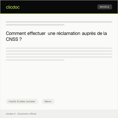 Aperçu du document Réclamation relative à la déclaration fiscale en ligne — Impôts & aides sociales, Maroc