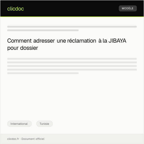 Aperçu du document Réclamation suite à un retard ou refus de traitement de dossier d’immigration — International, Tunisie