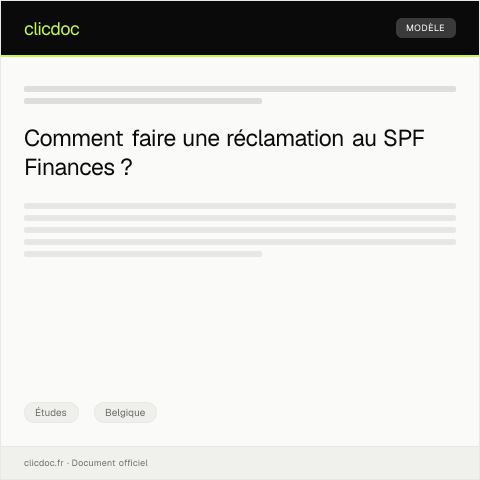 Aperçu du document Réclamation suite à une erreur d’inscription ou de notes — Études, Belgique