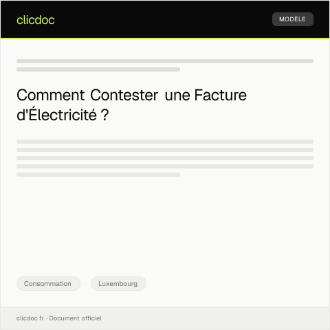 Aperçu du document Réclamation suite à une facture d’électricité contestée — Consommation, Luxembourg