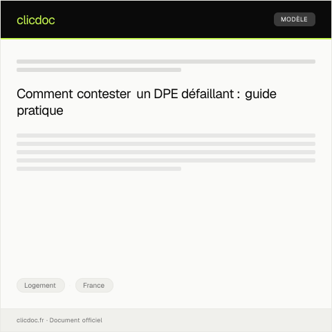 Aperçu du document Réclamation pour non-respect du DPE (Diagnostic de Performance Énergétique) — Logement, France