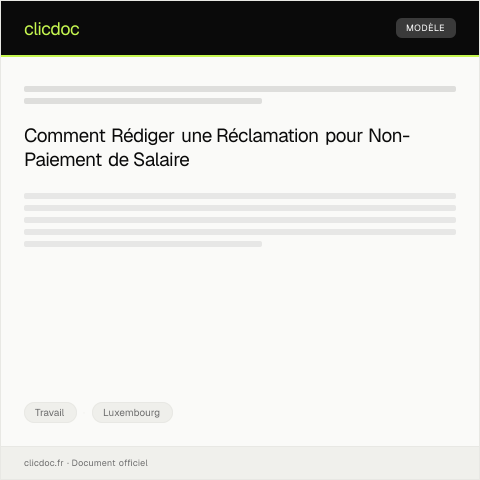 Aperçu du document Réclamation pour non-paiement du salaire — Travail, Luxembourg