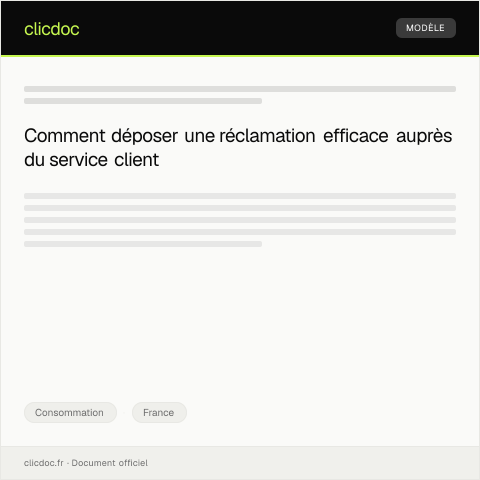 Aperçu du document Réclamation auprès du Service Client de La Redoute — Consommation, France