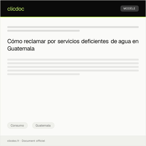 Vista previa del documento Reclamar por servicios deficientes en el suministro de agua potable — Consumo, Guatemala