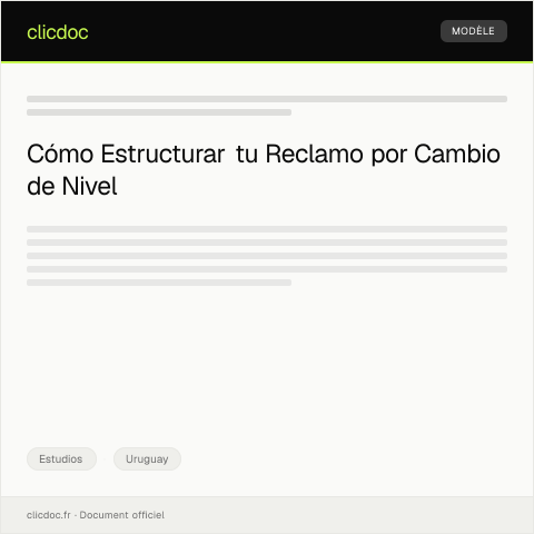 Vista previa del documento Reclamo por cambio de nivel o avance en estudios — Estudios, Uruguay
