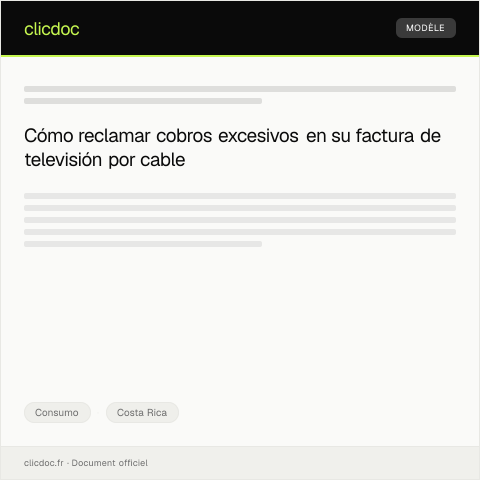 Vista previa del documento Reclamo por cobro excesivo en la factura del servicio de televisión por cable — Consumo, Costa Rica