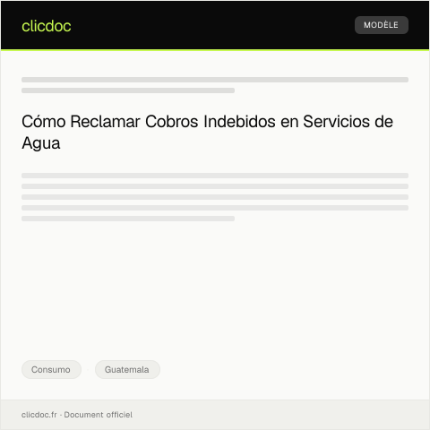 Vista previa del documento Reclamo por cobro indebido en servicios de agua en EMIXTRA — Consumo, Guatemala
