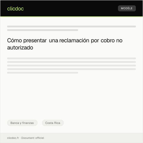 Vista previa del documento Reclamar cobro no autorizado en cuenta bancaria en el Banco Nacional — Banca y finanzas, Costa Rica