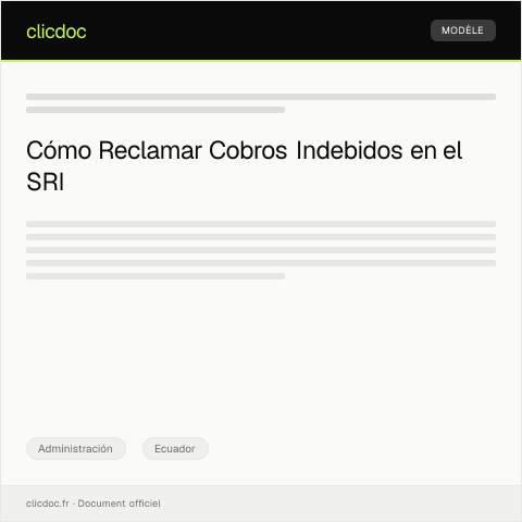 Vista previa del documento Reclamar cobros indebidos en la cuenta bancaria — Administración, Ecuador