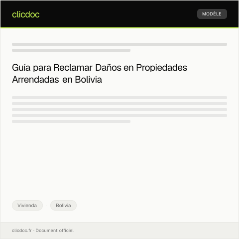 Vista previa del documento Reclamo por daños en propiedad arrendada y solicitud de reparación — Vivienda, Bolivia