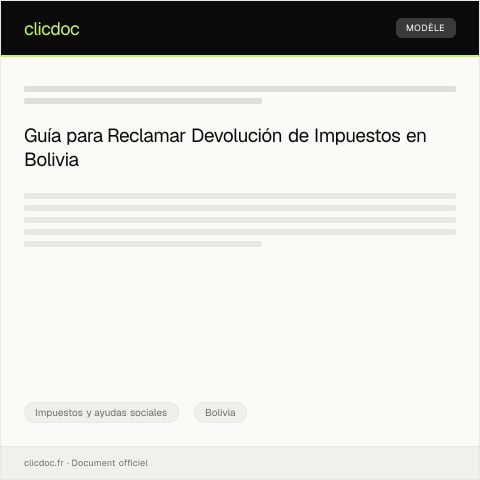 Vista previa del documento Reclamar devolución de impuestos indebidamente pagados — Impuestos y ayudas sociales, Bolivia