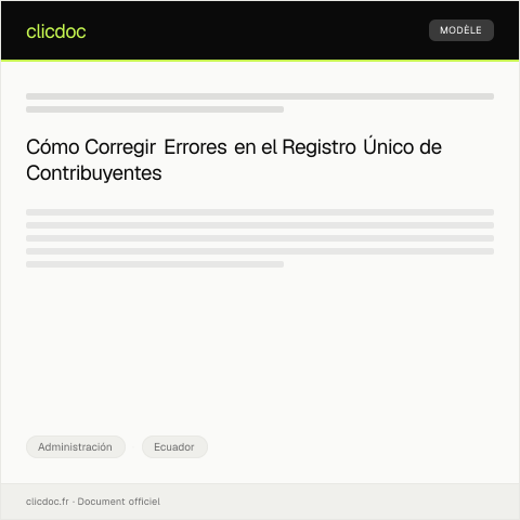 Vista previa del documento Reclamo por errores en datos del RUC — Administración, Ecuador