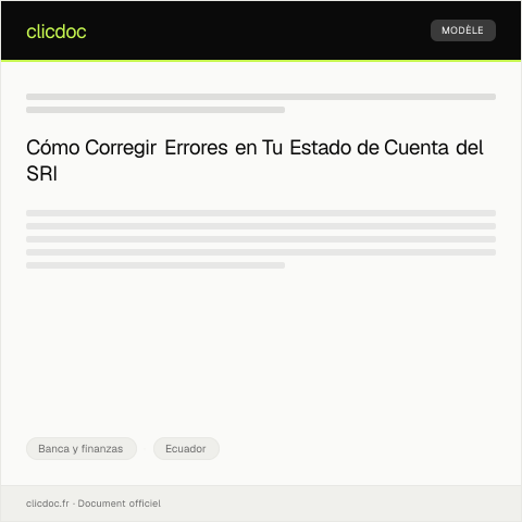 Vista previa del documento Reclamo por errores en estados de cuenta — Banca y finanzas, Ecuador