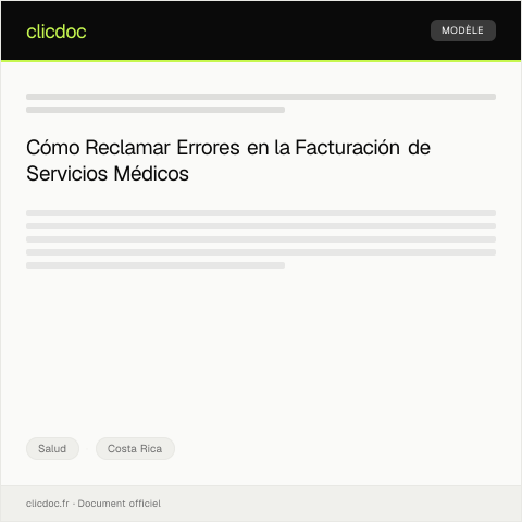 Vista previa del documento Reclamar por errores en la facturación de servicios médicos en clínica pública — Salud, Costa Rica