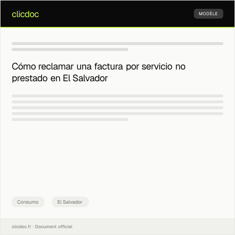 Vista previa del documento Reclamar factura por servicio no prestado a la compañía de telecomunicaciones — Consumo, El Salvador