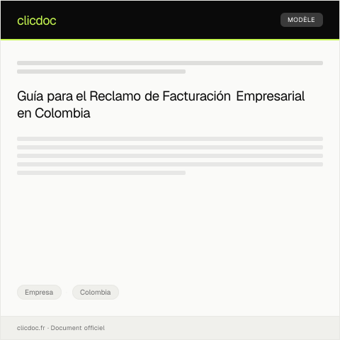 Vista previa del documento Reclamo de Facturación por Servicios Empresariales — Empresa, Colombia