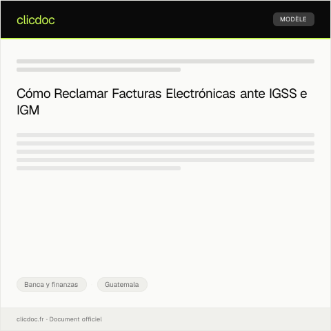 Vista previa del documento Reclamo de Facturas Electrónicas en caso de errores — Banca y finanzas, Guatemala