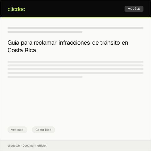 Vista previa del documento Reclamar por infracción de tránsito detectada por cámaras en la vía pública — Vehículo, Costa Rica