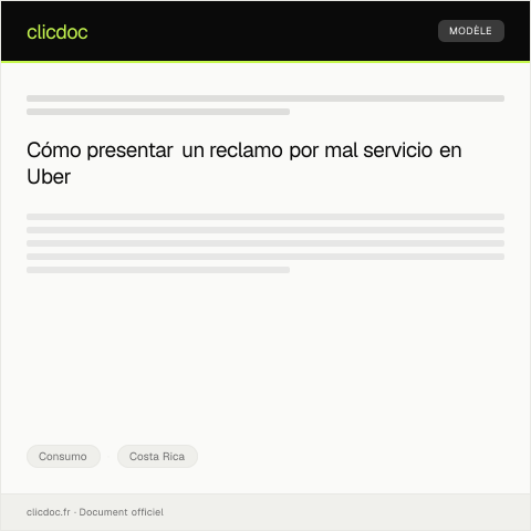 Vista previa del documento Reclamo por mal servicio en empresas de transporte privado Uber — Consumo, Costa Rica