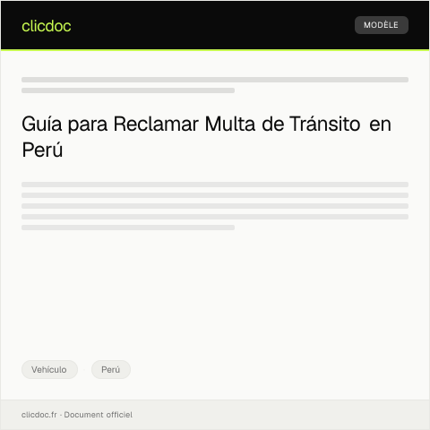 Vista previa del documento Reclamo por multa de tránsito indebida y solicitud de rectificación — Vehículo, Perú