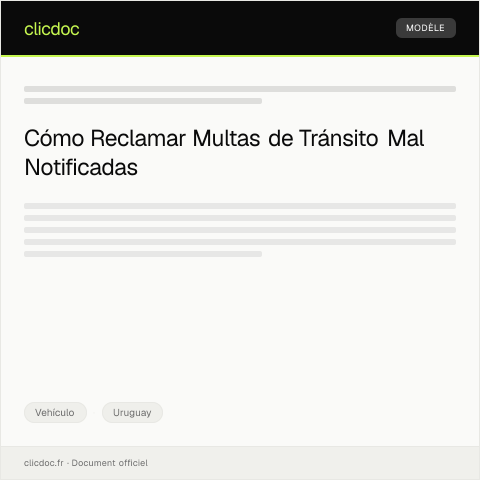Vista previa del documento Reclamar por multas de tránsito mal notificadas ante la Intendencia — Vehículo, Uruguay