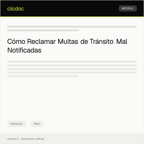Vista previa del documento Reclamar por multas de tránsito mal notificadas — Vehículo, Perú